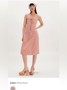 Free People Kaiber Misty Rose Apron Midi Dress